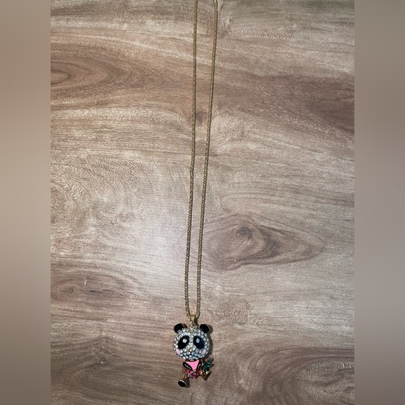 Panda Bear Rhinestone Pendant Necklace New - Picture 7 of 14
